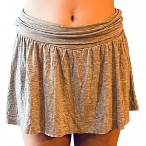 No Boundaries, grey mini skirt with stretchy waistband.